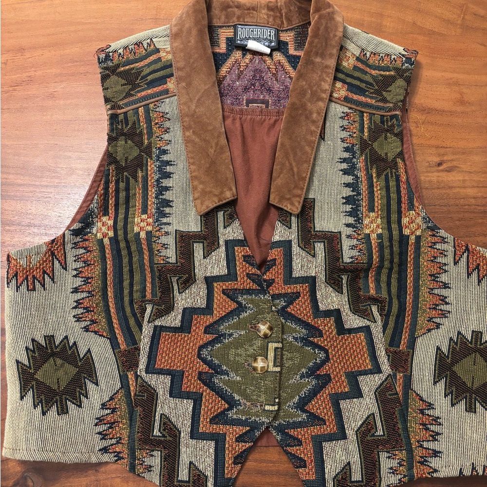 Roughrider Aztec Pattern Vest - image 1